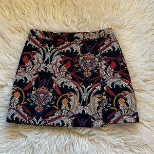 Black Topshop Wrap Jacquard Mini skirt